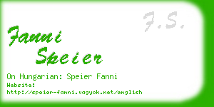 fanni speier business card